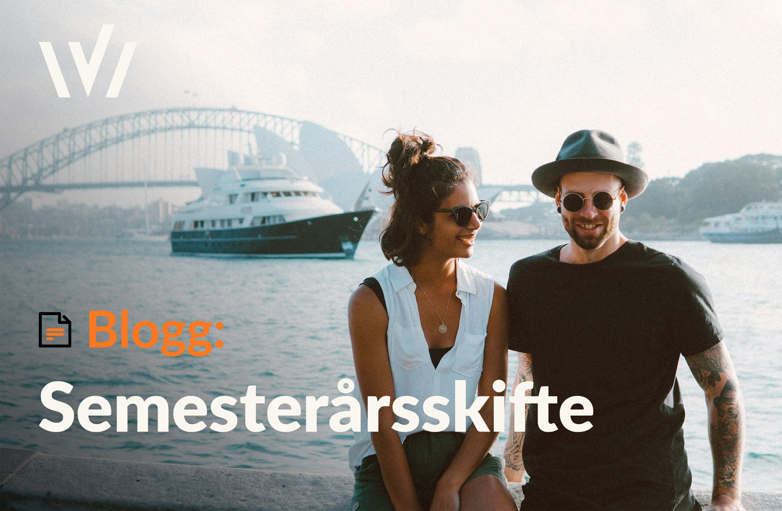 Bloggbild semesterårsskifte med människor framför båt